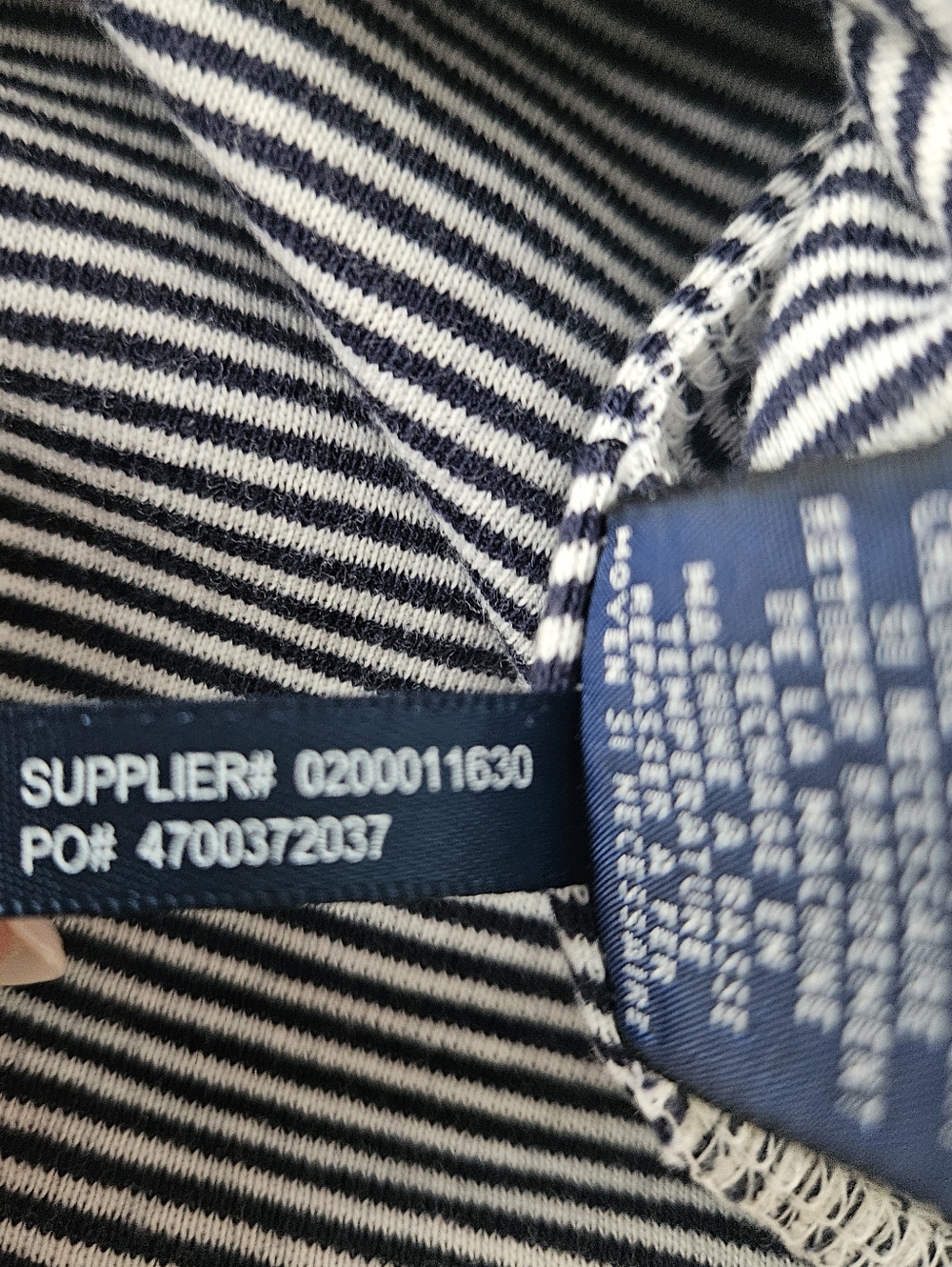 RALPH LAUREN Navy & White Striped Logo Short Sleeve T-Shirt | SZ L - Picture 9 of 9